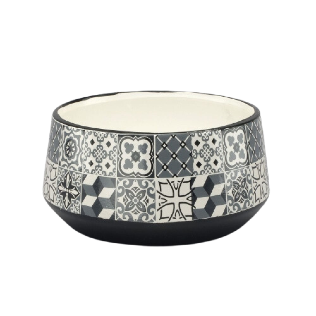 Black and White Mosaic Tile Bowl